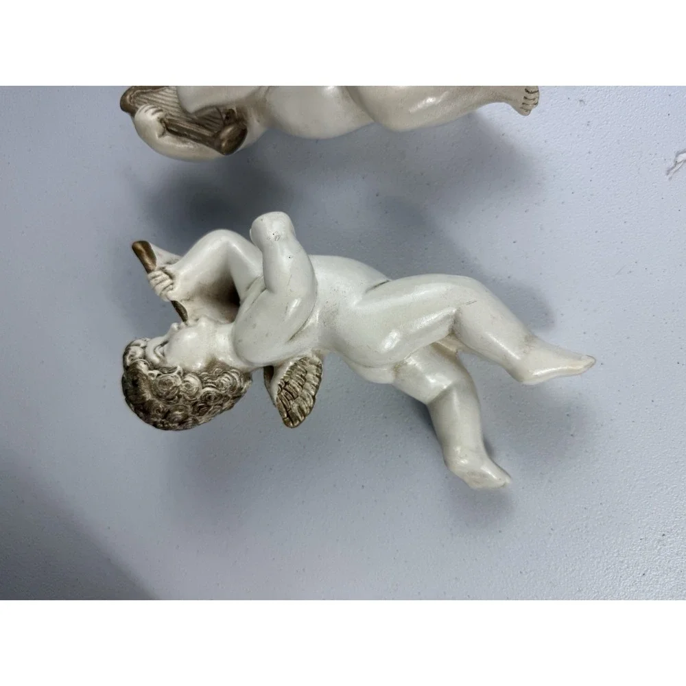 Vintage Universal Statuary Corp Chicago 1958 Cherub Angels Set 2 Wall Hanger 💛